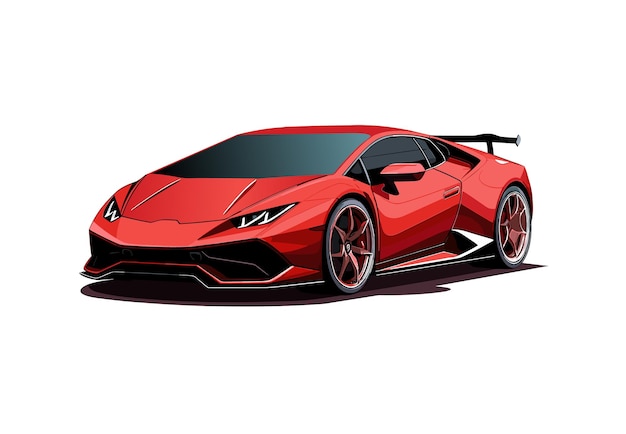 Diseño de vector de coche deportivo rojo súper lujo