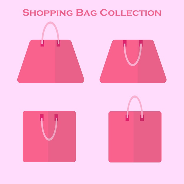 Diseño de vector de colección de bolsas de compras o ilustración de logotipo adecuado para el patrón de diseño de sitios web, etc.