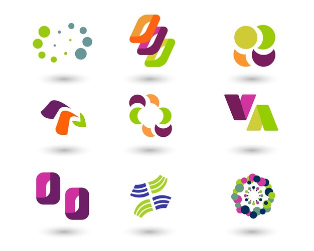 diseño de vector de conjunto de logotipos gratis