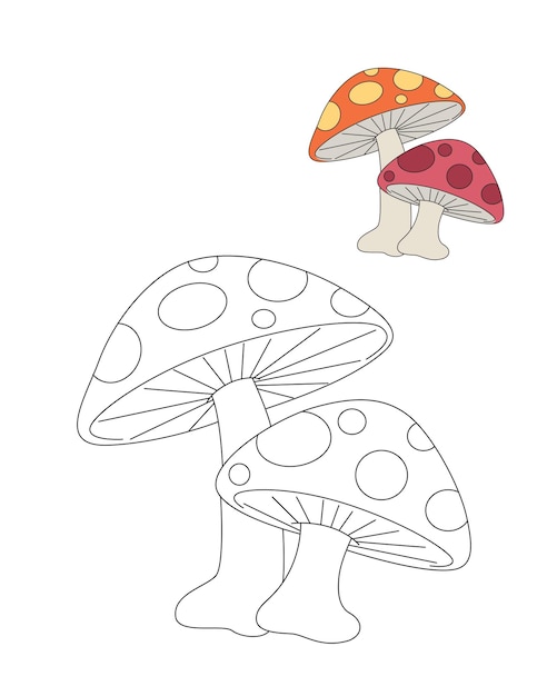 diseño de vector de contorno de hongo