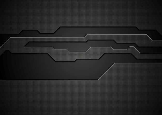 Diseño de vector corporativo de tecnología negra abstracta