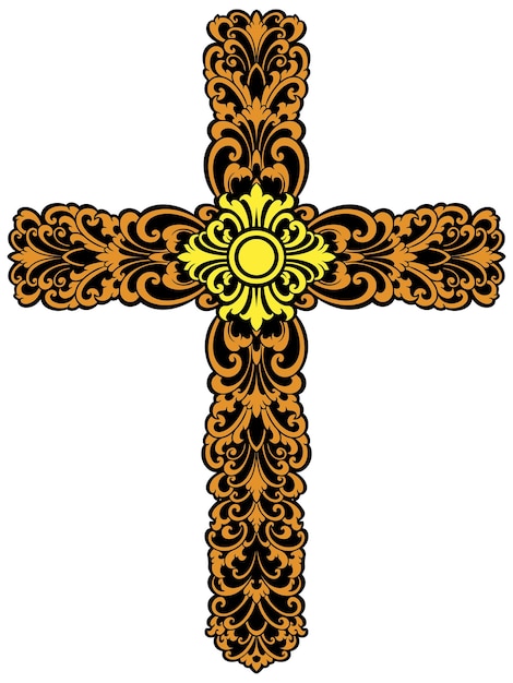 Diseño de vector de cruz de cristo de estilo clásico