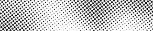 Diseño de vector degradado de fondo de semitono punteado horizontal en color negro