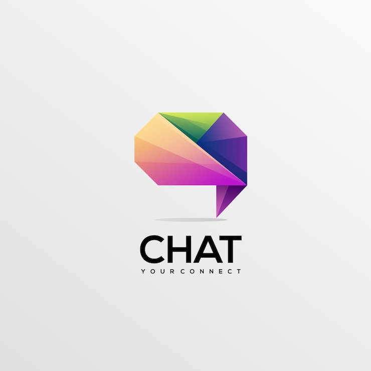 Vector diseño de vector de degradado de logotipo colorido de chat