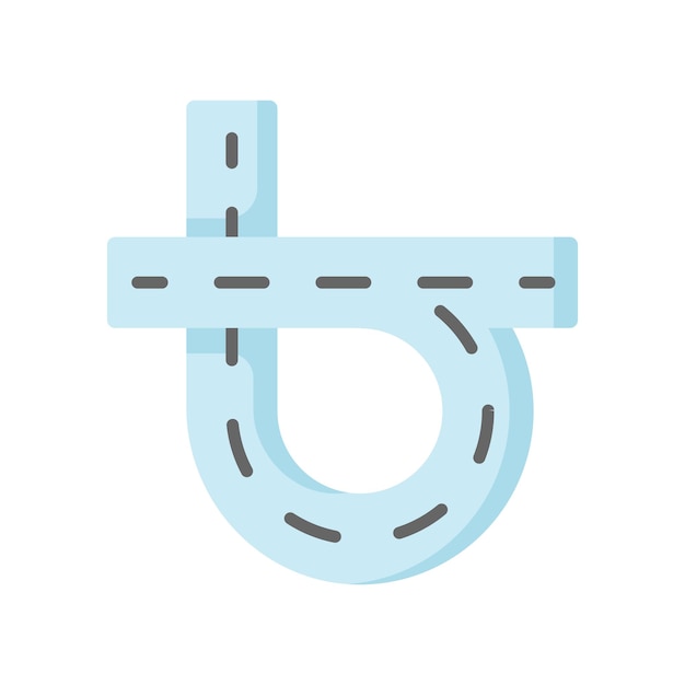 Diseño del vector de desvío de la carretera aislado sobre fondo blanco