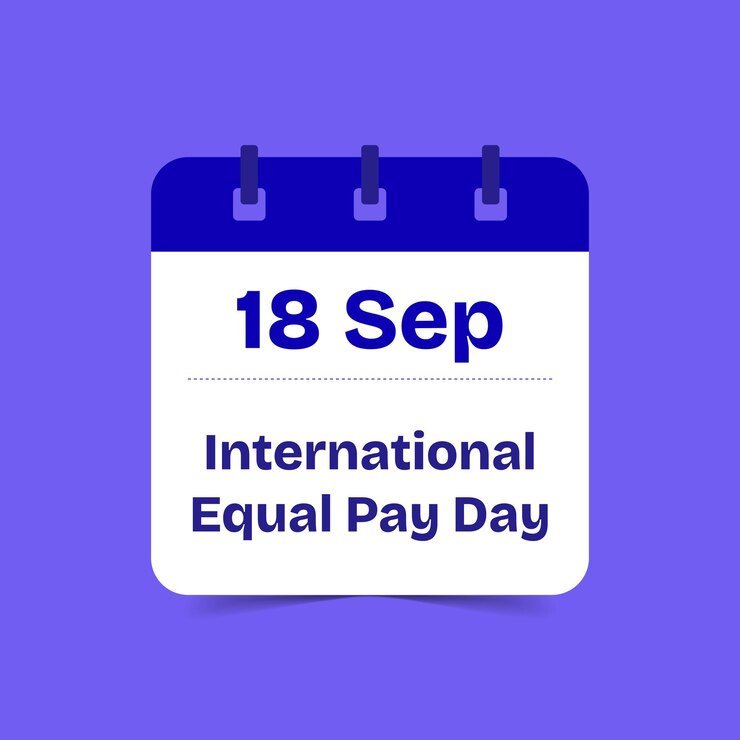 Vector diseño del vector del día internacional de la igualdad salarial 18 de septiembre concienciación sobre la igualdad de género y los salarios justos