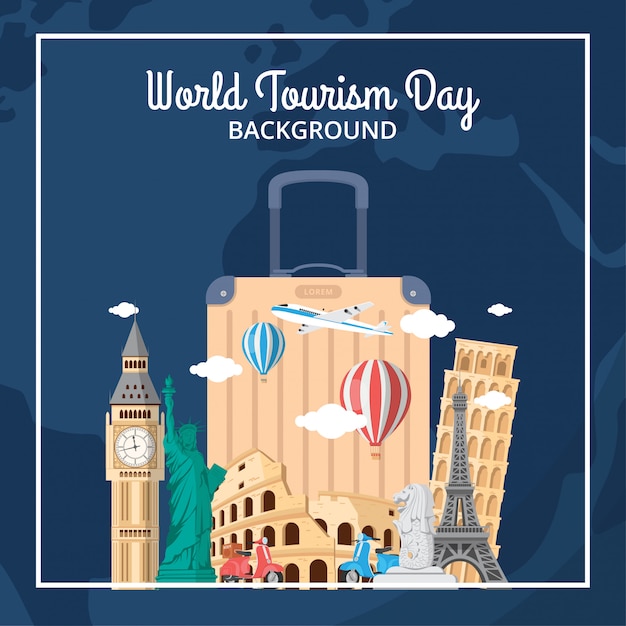 Diseño de vector de día mundial de turismo