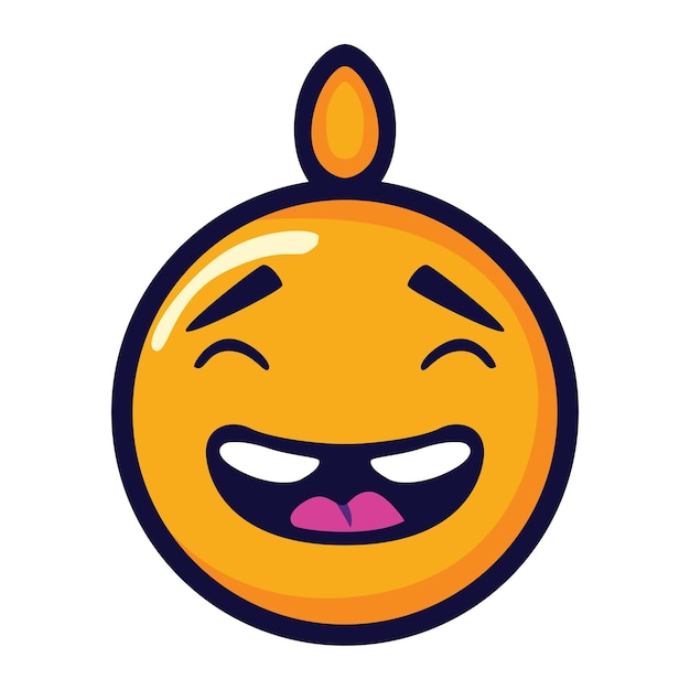 Vector diseño de vector de dibujos animados de avatar sonriente pegatina de signo de emoji feliz