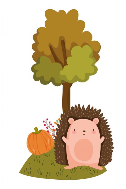 Diseño de vector de dibujos animados erizo aislado