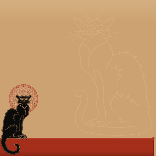 Diseño de vector de dibujos animados de gato negro