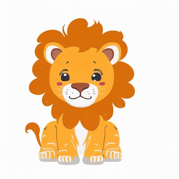 diseño de vector de dibujos animados lindo león
