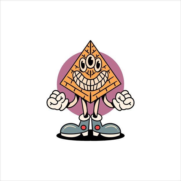 diseño de vector de dibujos animados de pirámide traviesa
