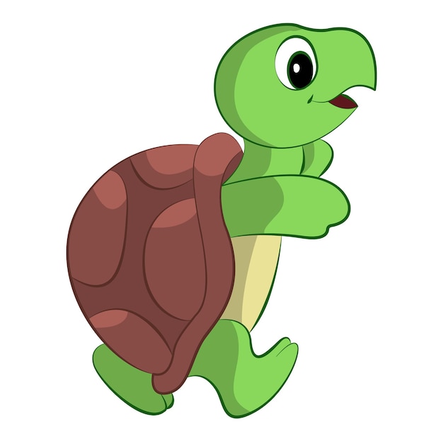 Vector diseño de vector de dibujos animados de tortuga sobre fondo blanco