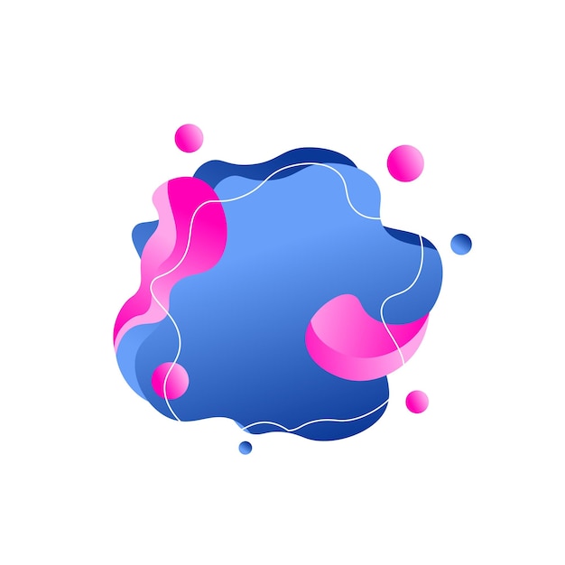 diseño de vector de elemento líquido azul y rosa fluido