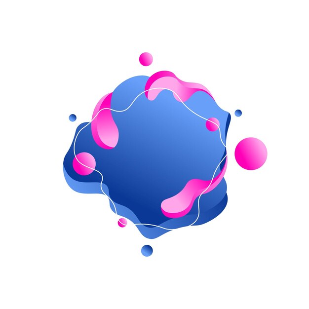 diseño de vector de elemento líquido azul y rosa fluido