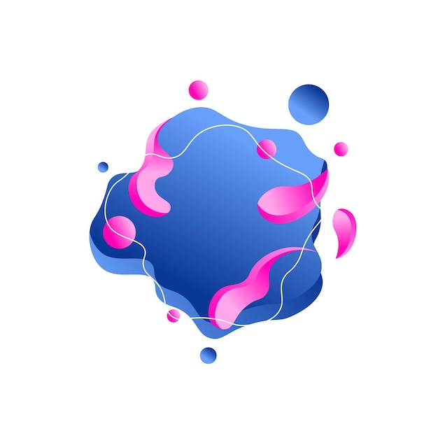 diseño de vector de elemento líquido azul y rosa fluido