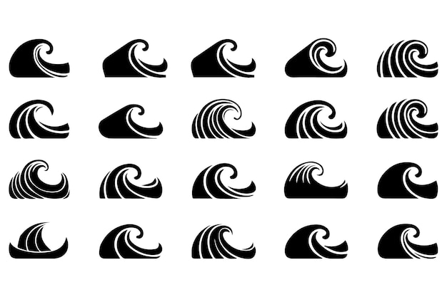 diseño del vector del elemento de onda del agua diseño de la colección