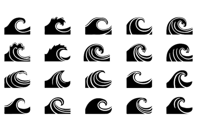 diseño del vector del elemento de onda del agua diseño de la colección
