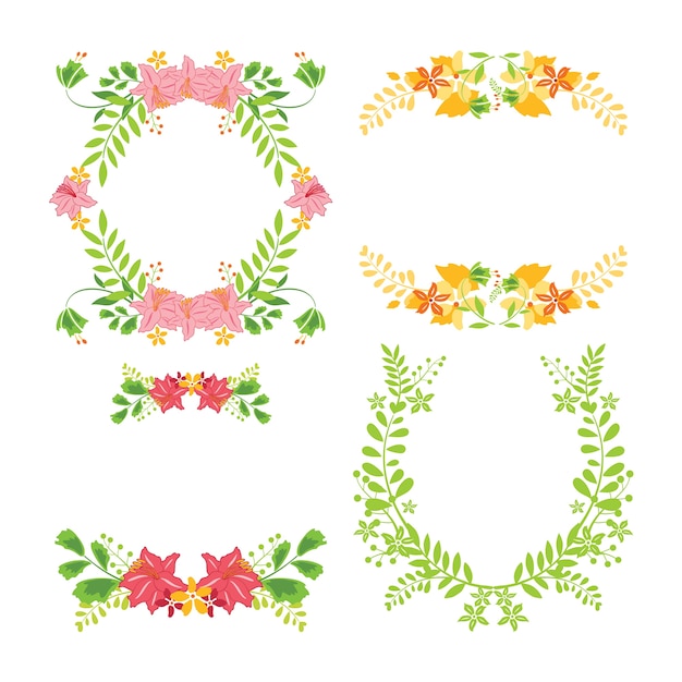 Diseño de vector de enmarcado de boda floral