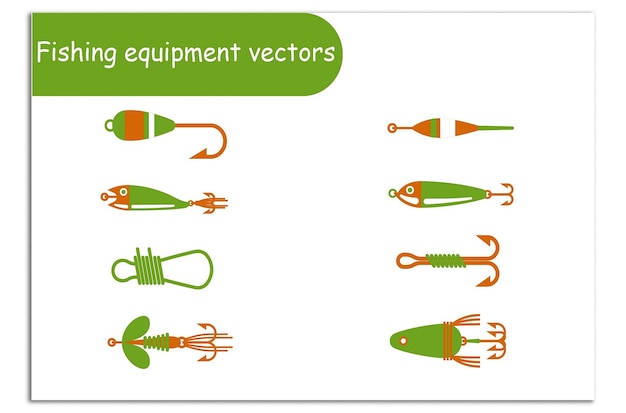 Diseño del vector del equipo de pesca