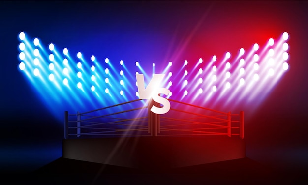 Diseño de vector de estadio de arena de ring de boxeo