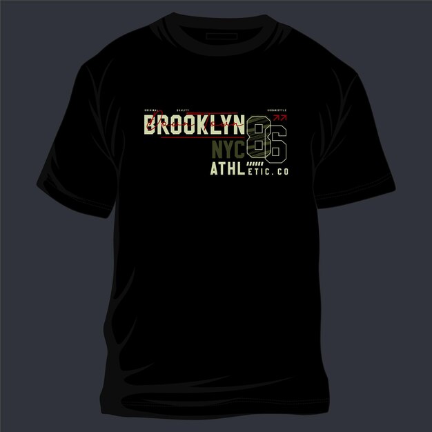 diseño de vector de estilo casual de camiseta gráfica de tipografía de brooklyn