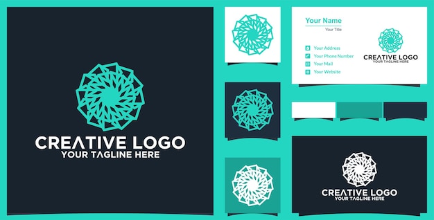 Diseño de vector de flor de mandala abstracto Elegante logotipo de vector de ornamento premium y tarjeta de visita
