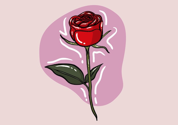 Vector diseño de vector de flor de rosa dibujado a mano, hermoso arte de flor de rosa e ilustración.