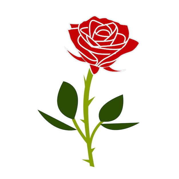 Diseño de vector de flor rosa roja flor