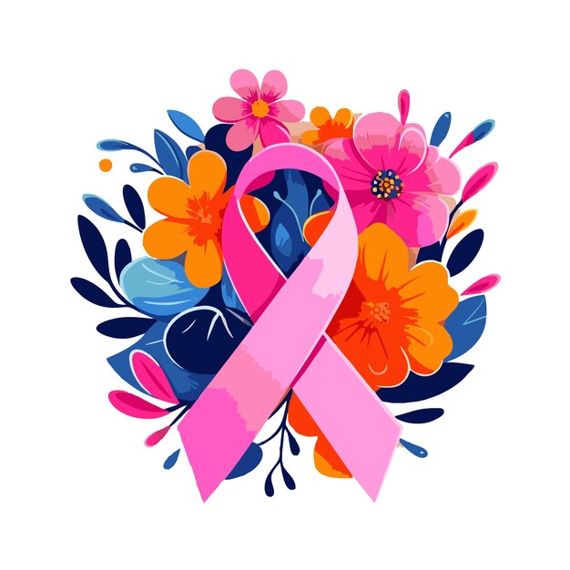 Diseño de vector floral para proteger y proteger contra el cáncer