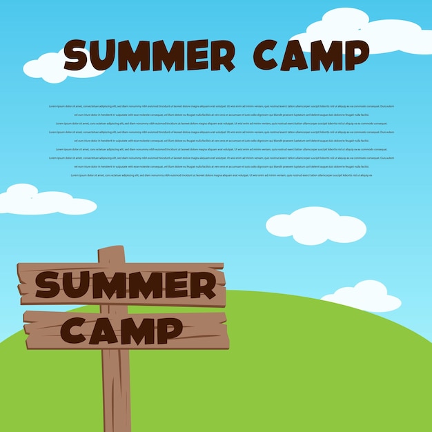 Diseño de vector de fondo de campamento de verano