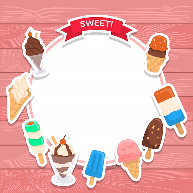 Diseño de vector de fondo dulce helado