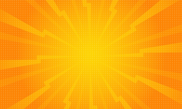 Diseño de vector de fondo de estilo de punto de explosión de rayo degradado naranja