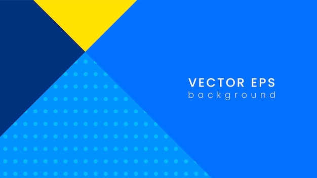 Diseño de vector de fondo de geometría de papel de color azul y amarillo abstracto