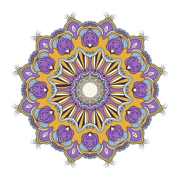 Diseño de vector de fondo de mandala de cubierta de libro de flora relajante