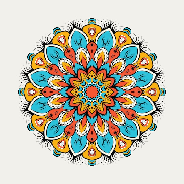 Diseño de vector de fondo de mandala de cubierta de libro de flora relajante