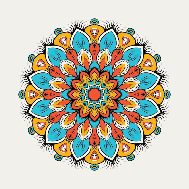 Diseño de vector de fondo de mandala de cubierta de libro de flora relajante