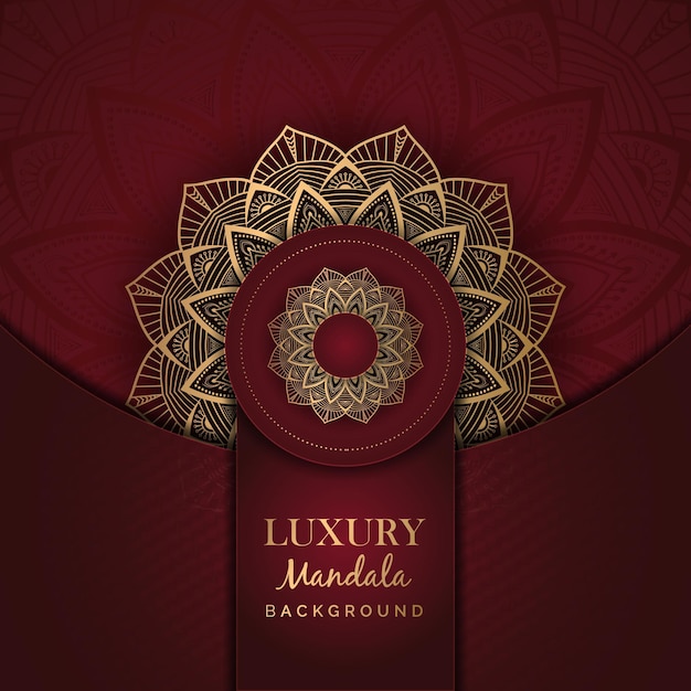 Diseño de vector de fondo de mandala ornamental de lujo de color dorado