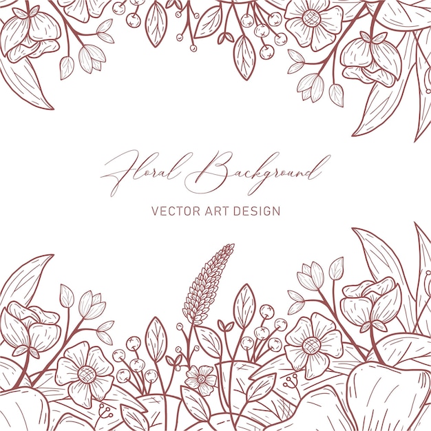 diseño de vector de fondo de marco floral