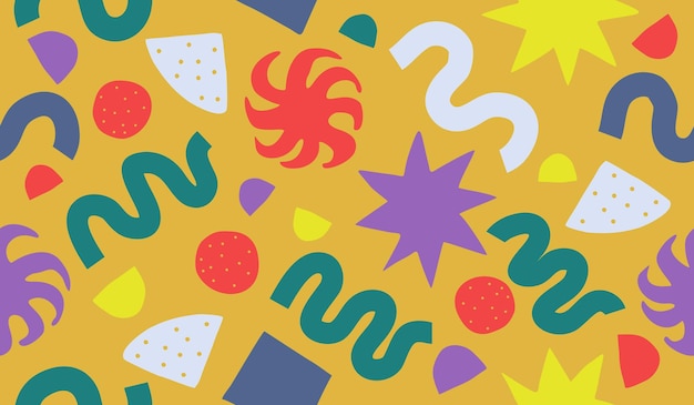 Diseño de vector de fondo de patrón de garabato lindo colorido