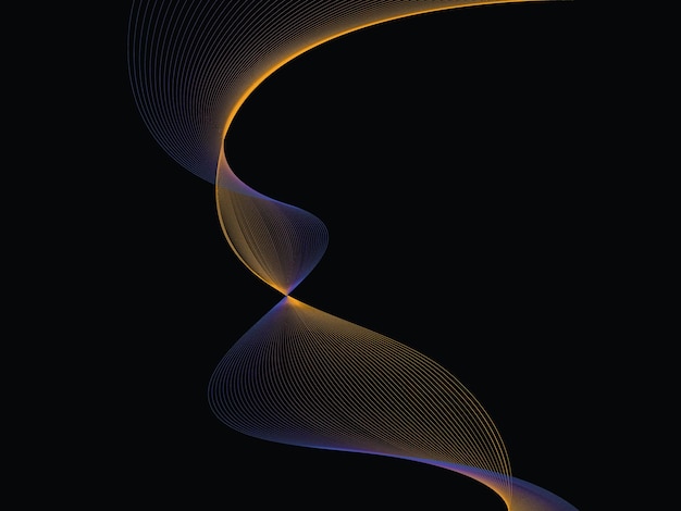 Diseño de vector de fondo plano de página de inicio colorido de línea de onda abstracta de vector