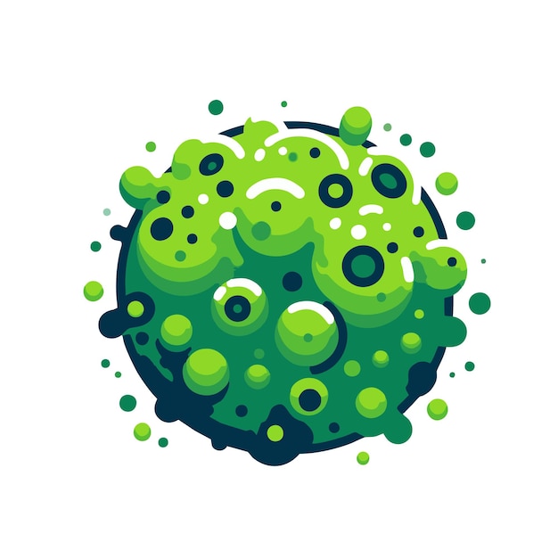 Vector diseño del vector de la forma del virus en verde