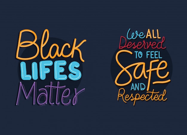 Diseño de vector de frases de materia de vidas negras