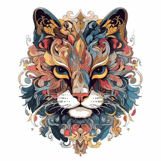 Diseño de vector de gato para camisetas