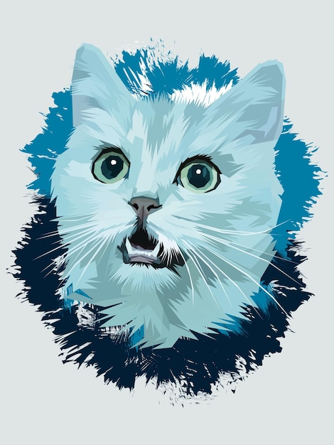 Diseño de vector de gato colorido