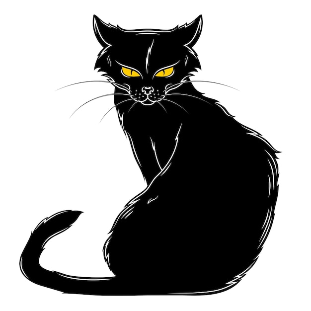 Diseño de vector de gato negro