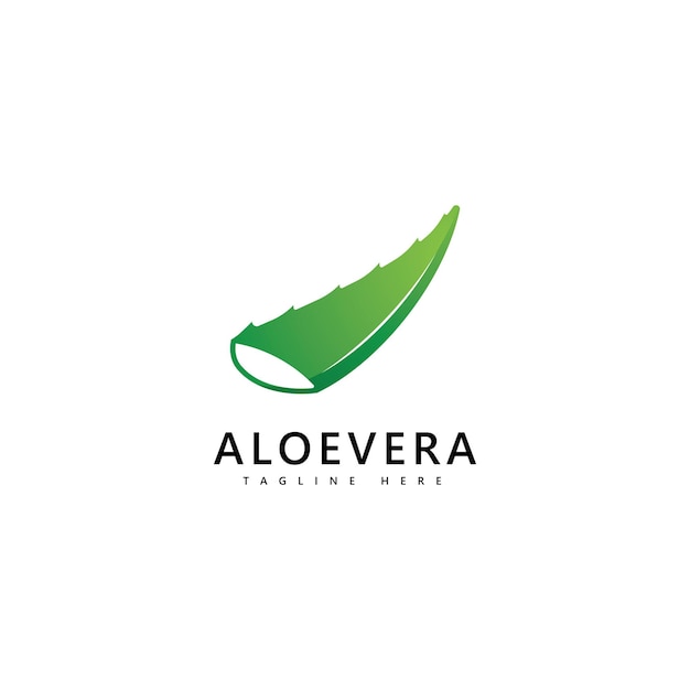 Diseño de vector de gota de logotipo de planta de aloe vera. Icono de logotipo de gel de aloe vera