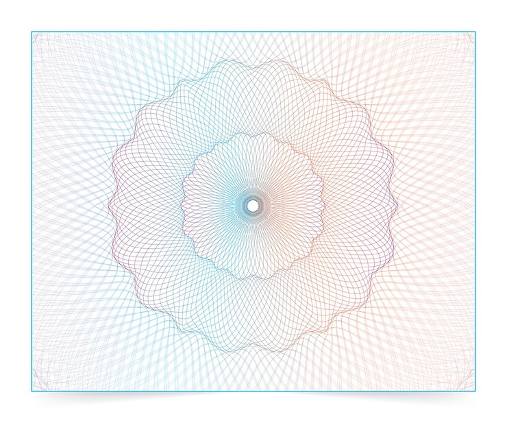 Diseño VECTOR Guilloche, Fondo Guilloche para Certificado y Moneda