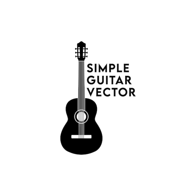 Diseño de vector de guitarra clásica simple