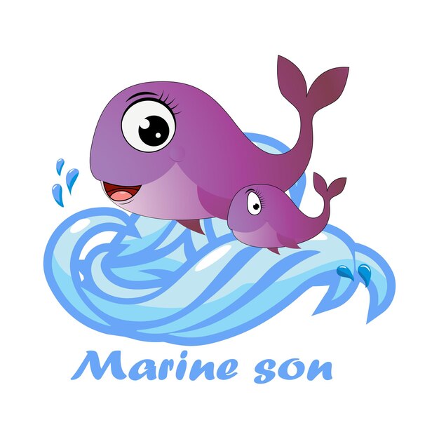 Diseño de vector de hijo marino